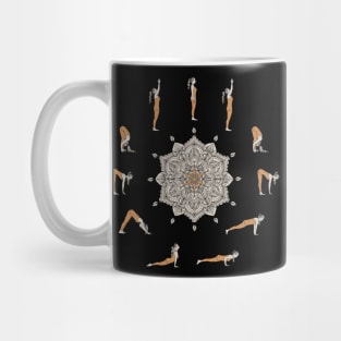 Sun Salutation Yoga Mandala Art Mug